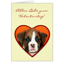 Tarjeta del perro del boxeador de Valentinstag del