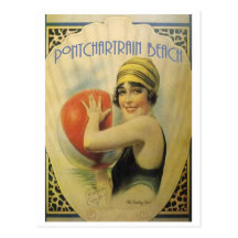 Tarjeta del poster de la playa de Pontchartrain Postales