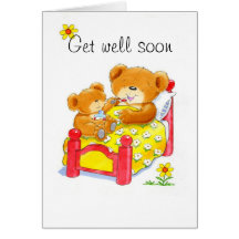 Tarjeta del pozo de Bearhugs "consiga pronto"