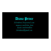 tarjeta del príncipe de Diana Tarjeta De Negocio