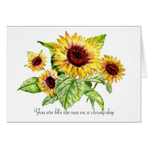 Tarjeta del ramo del girasol