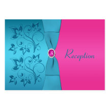 Tarjeta del recinto de la recepción del fucsia y d plantilla de tarjeta de visita