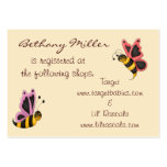 Tarjeta del registro de regalos de la mariposa tarjeta de negocio