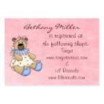 Tarjeta del registro de regalos del oso del bebé plantillas de tarjetas de visita