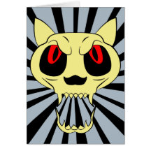 Tarjeta del resplandor solar del cráneo del gato