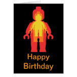 Tarjeta del rojo, anaranjada y amarilla de Minifig