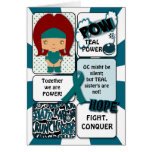 Tarjeta del superhéroe del cáncer ovárico
