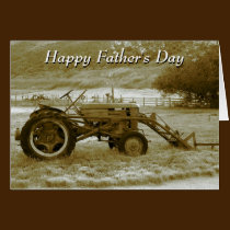 Tarjeta del tractor del día de padre tarjetas