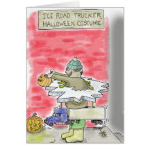 Tarjeta del traje de Halloween del camionero del c