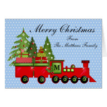Tarjeta del tren expreso del navidad