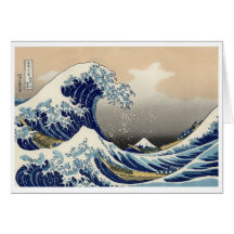 Tarjeta del tsunami de Ukiyo-e - de Hokusai