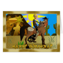 Tarjeta del vaquero del feliz cumpleaños