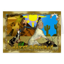 Tarjeta del vaquero del feliz cumpleaños