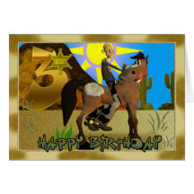 Tarjeta del vaquero del feliz cumpleaños