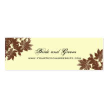 Tarjeta del Web site del boda del sello de la hoja Tarjeta De Visita