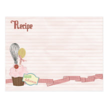 tarjeta deliciosa de la receta postales