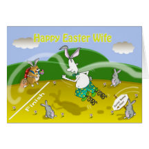 Tarjeta divertida de la esposa de pascua, gato gor