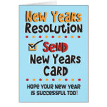 Tarjeta divertida del Año Nuevo de la resolución d