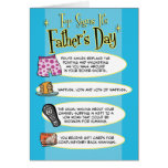 Tarjeta divertida del día de padre: Muestras super tarjetas