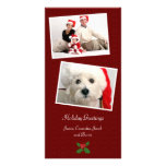 Tarjeta doble de la foto del navidad del día de fi tarjeta fotografica  