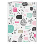 Tarjeta dulce del doodle del navidad lindo tarjetas