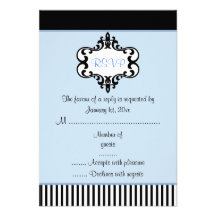 Tarjeta elegante azul y negra elegante de RSVP Invitacion Personal
