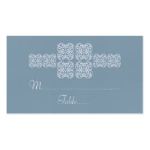 Tarjeta elegante bohemia azul del lugar del boda tarjeta de visita