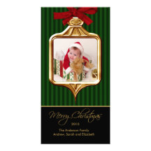 Tarjeta elegante de la foto del navidad del marco  tarjetas personales