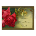 Tarjeta elegante de los rosas rojos - añada su pro