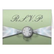 Tarjeta elegante de RSVP de la verde menta
