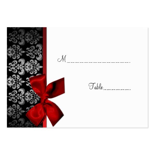 Tarjeta elegante del lugar de la tabla del damasco plantilla de tarjeta personal
