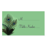 Tarjeta elegante del lugar del pavo real (verde) plantillas de tarjetas de visita