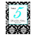 Tarjeta elegante del número de la tabla del boda d postales