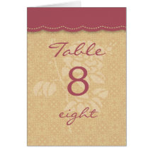 Tarjeta elegante del número de la tabla del otoño
