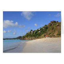 Tarjeta en blanco con la imagen de la playa en Ant