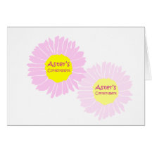Tarjeta en blanco de la alegría del aster