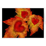 Tarjeta en blanco de los corazones del otoño