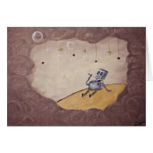 Tarjeta en blanco. Serie de la Caja-Lovebots. Love