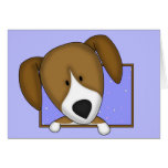 Tarjeta enmarcada del beagle del dibujo animado