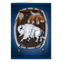 Tarjeta Escudo-azul del búfalo blanco