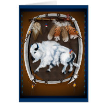 Tarjeta Escudo-azul del búfalo blanco