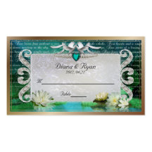 Tarjeta esmeralda del lugar del mar tarjetas de visita