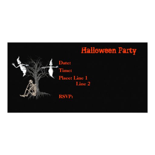 Tarjeta esquelética de los fantasmas de la invitac tarjetas fotograficas 