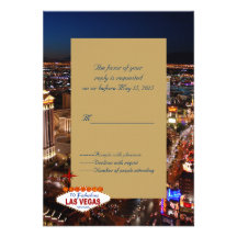 Tarjeta fabulosa de Las Vegas RSVP Invitaciones Personalizada