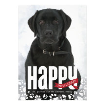 Tarjeta feliz de la foto del navidad del mascota d comunicados personales 