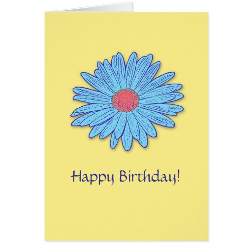 Tarjeta feliz de la margarita azul - personalizabl