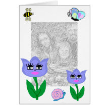 Tarjeta feliz de la plantilla del jardín del tulip