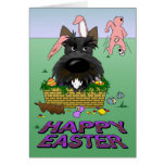 Tarjeta feliz de Terrier pascua del escocés