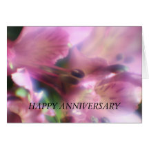 Tarjeta FELIZ del ANIVERSARIO del Alstroemeria púr