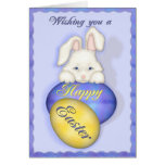 Tarjeta feliz del conejito de pascua